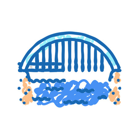 bowstring bridge icon doodle illustration