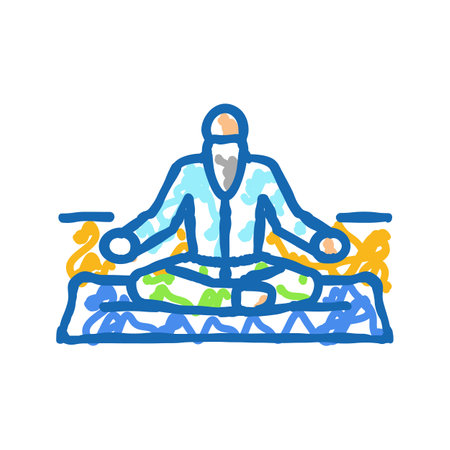 sport elderly leisure icon doodle illustrationのイラスト素材