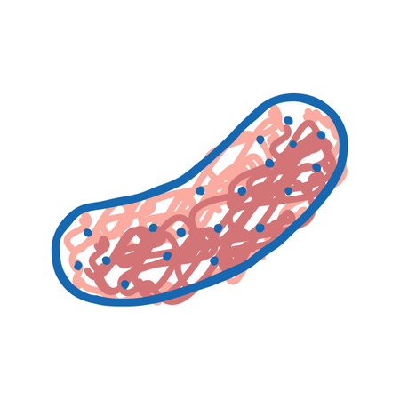 raw sausage meat icon doodle illustrationのイラスト素材