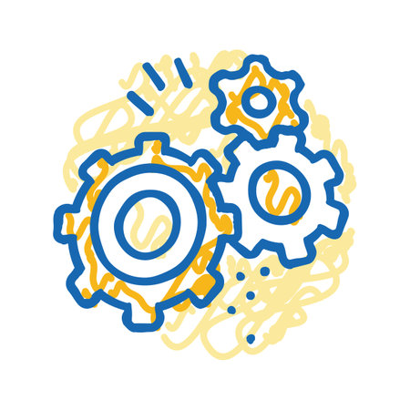 hand holding torch progress icon doodle illustrationのイラスト素材