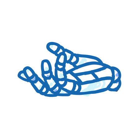 give robot hand gesture icon doodle illustrationのイラスト素材