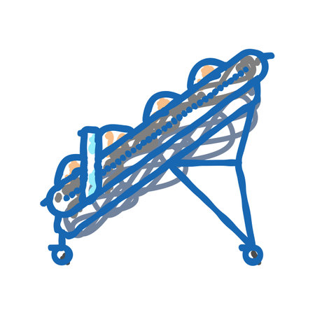 conveyor wood pellets icon doodle illustrationのイラスト素材