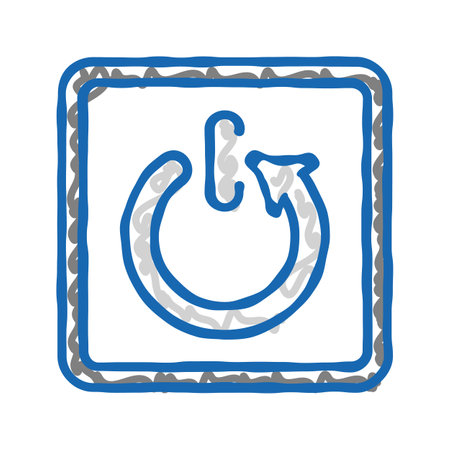 automatic shut down product label caution icon doodle illustration