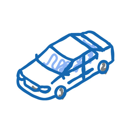car auto transport icon doodle illustrationのイラスト素材