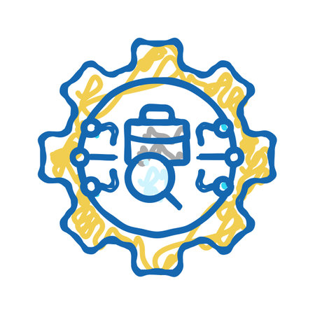 recruitment automation business work job icon doodle illustrationのイラスト素材
