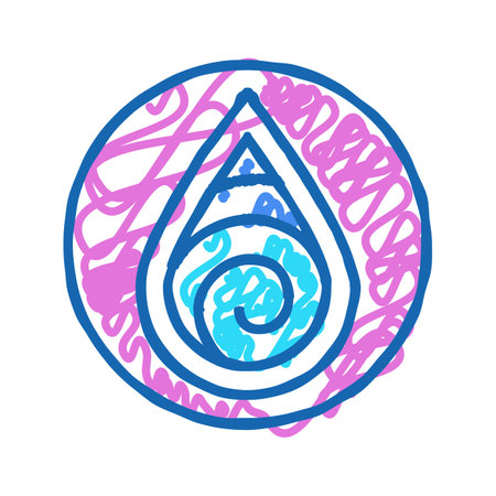 balance scale acupuncture icon doodle illustrationのイラスト素材