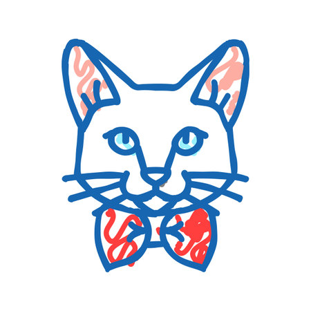 carrier cat breeding icon doodle illustrationのイラスト素材
