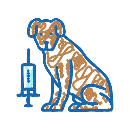 bowtie dog icon doodle illustrationのイラスト素材