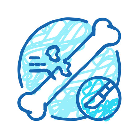 orthopedic surgery fracture injury icon doodle illustrationのイラスト素材