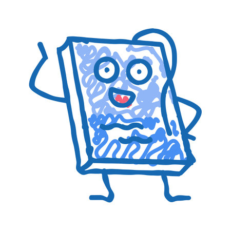 knowledge book character icon doodle illustrationのイラスト素材