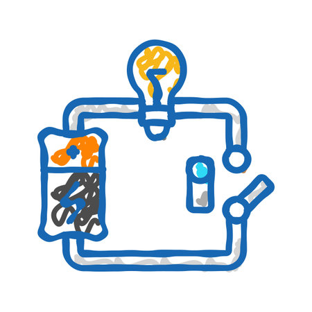 electric circuit electrical engineer icon doodle illustration