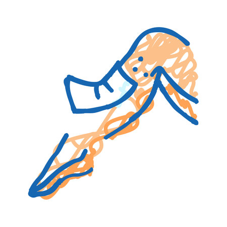 leg hair depilation female icon doodle illustrationのイラスト素材