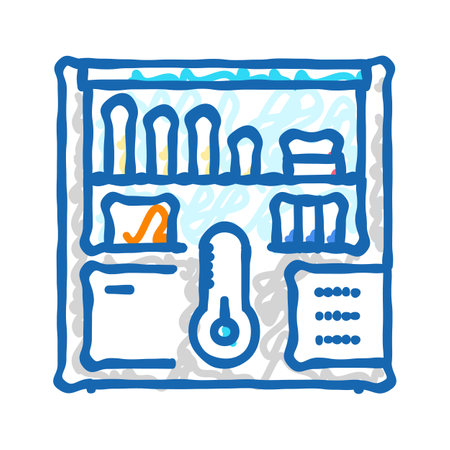medication storage pharmacist icon doodle illustrationのイラスト素材