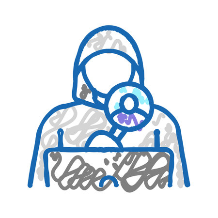 cyberstalking cyberbullying icon doodle illustrationのイラスト素材