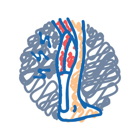 muscle spasms disease symptom icon doodle illustration
