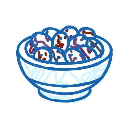 kalamata olives greek cuisine icon doodle illustrationのイラスト素材