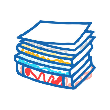document stack list icon doodle illustration