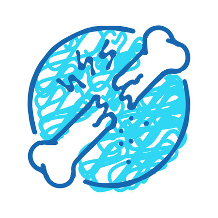 brittle bone osteoporosis bone icon doodle illustration