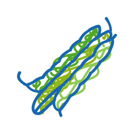 green bean fresh icon doodle illustrationのイラスト素材