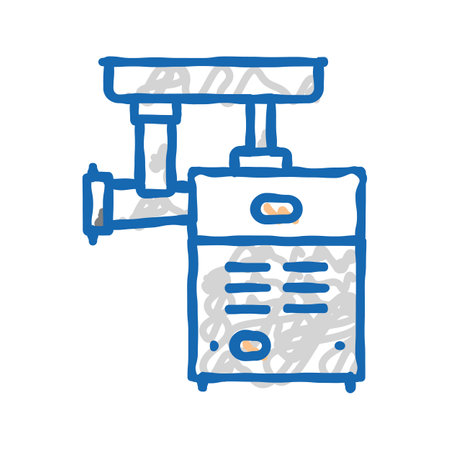 meat grinder chopper icon doodle illustrationのイラスト素材