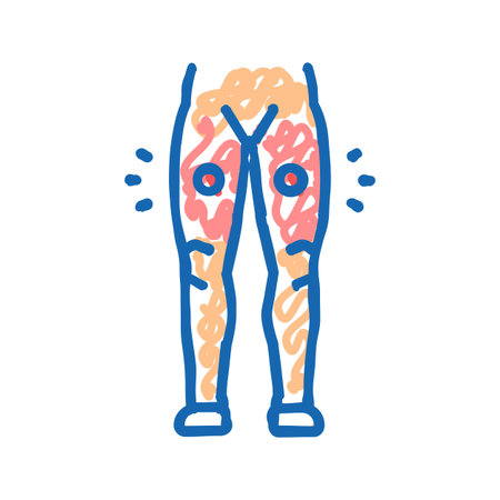thigh pain body ache icon doodle illustration