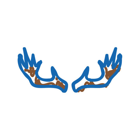 deer horn animal icon doodle illustrationのイラスト素材