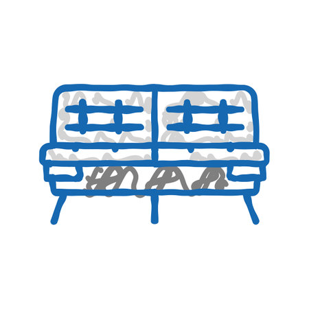 sofa living room icon doodle illustrationのイラスト素材