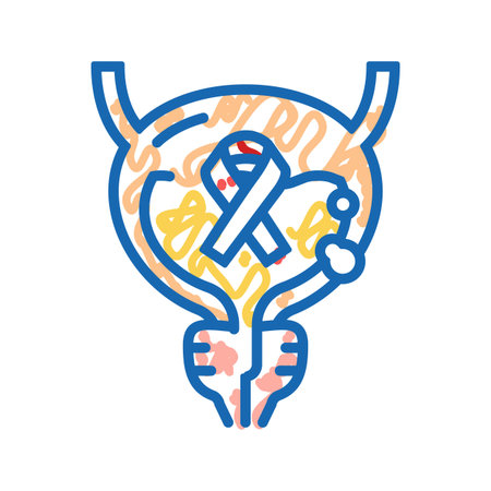 bladder cancer icon doodle illustration