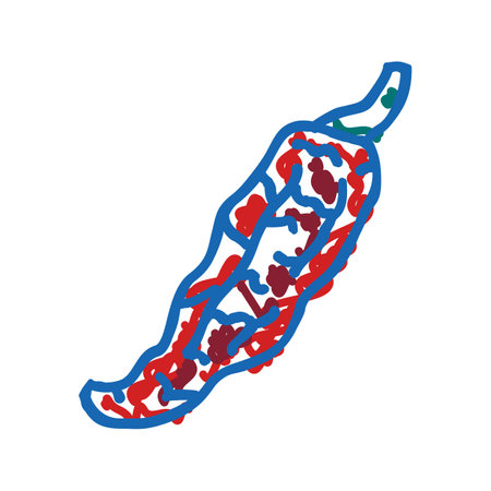paprika food herb icon doodle illustrationのイラスト素材