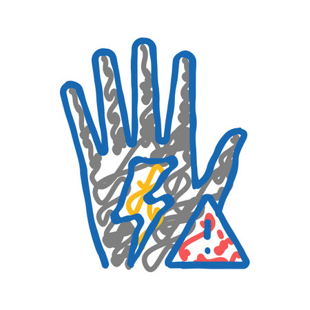 beware electricity icon doodle illustrationのイラスト素材
