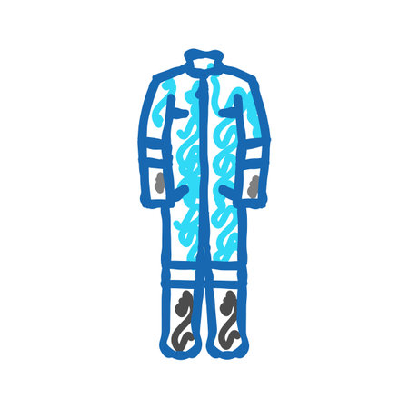 protective clothing tool work icon doodle illustrationのイラスト素材