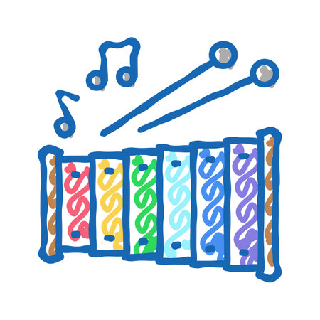 music kid leisure icon doodle illustrationのイラスト素材