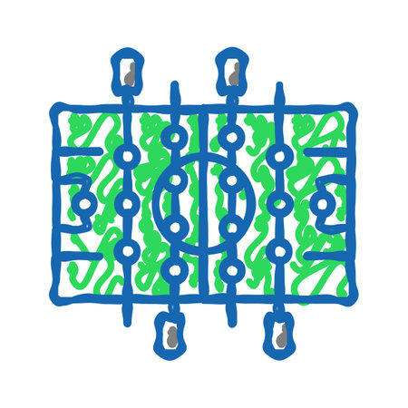 table soccer board icon doodle illustrationのイラスト素材