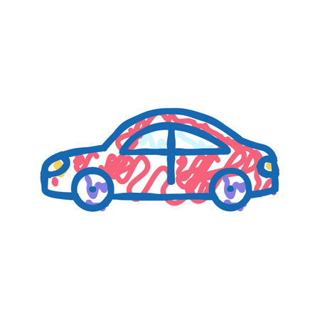 car toy child baby kid icon doodle illustrationのイラスト素材