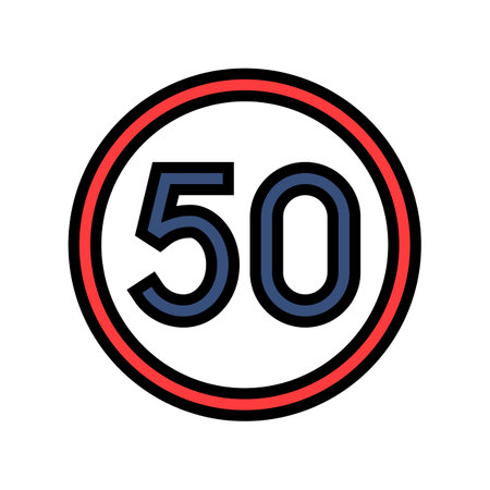 speed limit highway road color icon vector illustrationのイラスト素材
