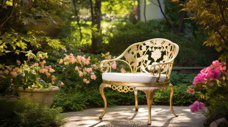 garden gold chairの素材