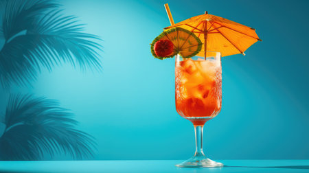 vacation glass with umbrellaの素材