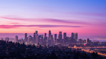 skyline red purple gradientの素材