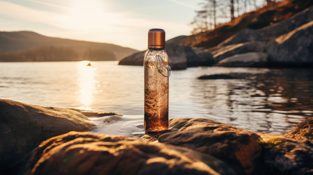 photograph open water bottleの素材