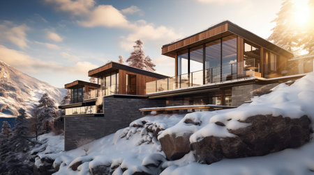 wter houses in winterの素材