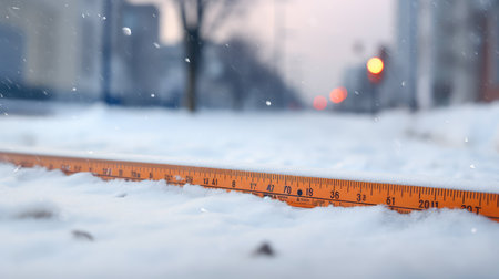 fall ruler in snowの素材