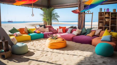 breakout office on beachの素材