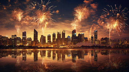 cityscape golden explosionの素材