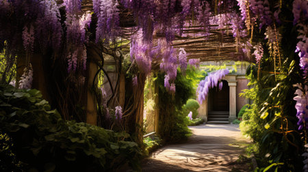 garden purple spring flowersの素材