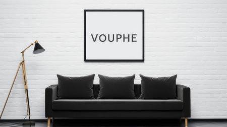 frame wall art mockup blackの素材