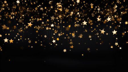 photograph gold stars black backgroundの素材