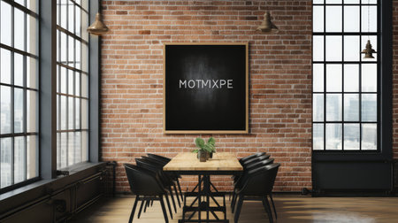 windows wall art mockup blackの素材