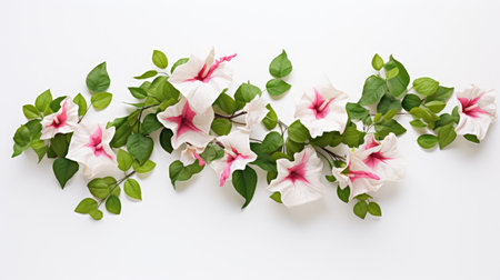 arrangement mandevilla on whiteの素材