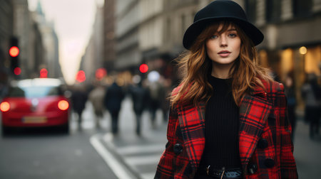 streetstyle red and black tartanの素材