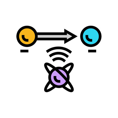 teleportation quantum computer color icon vector illustrationのイラスト素材